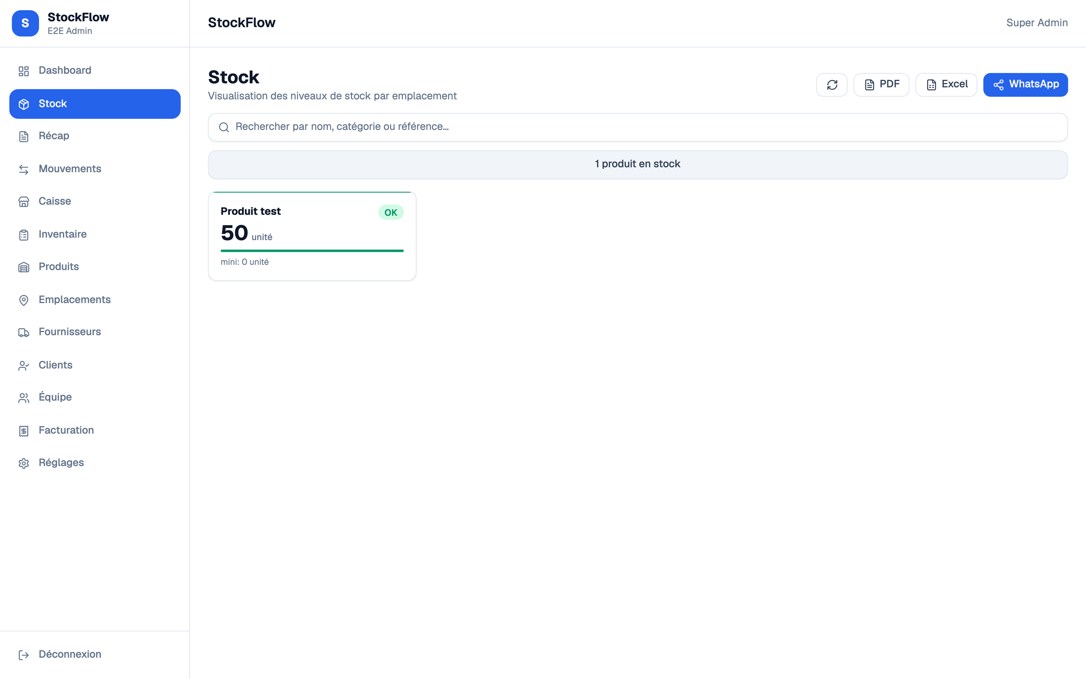 Aperçu de la gestion de stock
